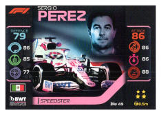 2020 Topps Formule 1 Turbo Attax 49 Speedster Sergio Perez BWT Racing Point