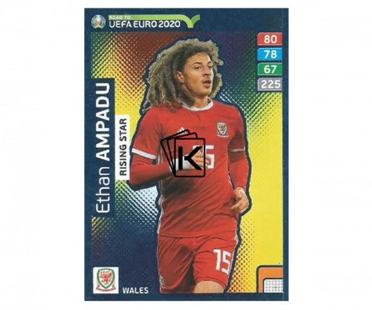 Fotbalová kartička Panini Adrenalyn XL Road to EURO 2020 -  Rising Star -Ethan Ampadu - 296