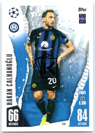 Fotbalová kartička 2023-24 Topps Match Attax UEFA Club Competitions 340 Hakan Çalhanoğlu FC Inter Milan