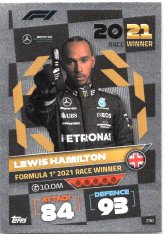 2022 Topps Formule 1Turbo Attax F1 Race Winners 290 Lewis Hamilton (Mercedes-AMG)