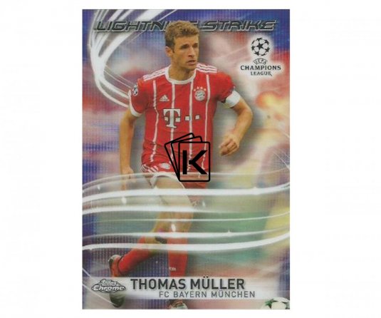 Fotbalová kartička Topps Chrome 2017-18 Champions League Lightning Strike LS-Thomas Muller FC Bayern Munchen