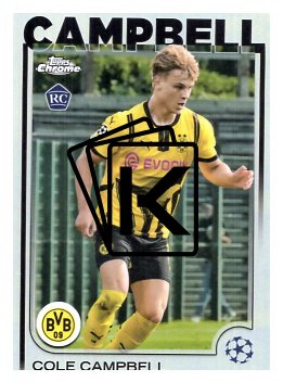 fotbalová kartička 2024-25 Topps Chrome Refractor 191 - Cole Campbell RC