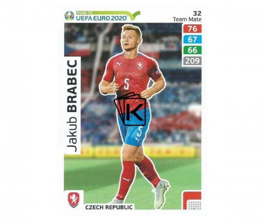 Fotbalová kartička Panini Road To Euro 2020 – Team Mate -Jakub Brabec - Česko - 32