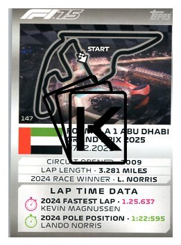 2025 Topps Turbo Attax F1 Track Profiles   147 Yas Marina Circuit
