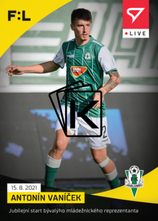fotbalová kartička SportZoo 2021-22 Live L-16 Antonín Vaníček FK Jablonec