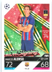 Fotbalová kartička 2022-23 Topps Match Attax UCL New Signing NS38 Marcos Alonso FC Barcelona