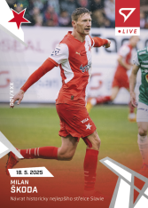 fotbalová kartička 2024-25 SportZoo Chance Liga Live L-64 Milan Škoda Slavia Praha
