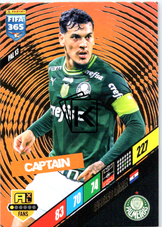 fotbalová karta Panini FIFA 365 2024 Adrenalyn XL PAL13 Gustavo Gómez SE Palmeiras Captain
