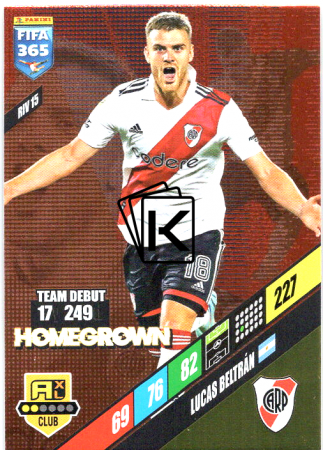 fotbalová karta Panini FIFA 365 2024 Adrenalyn XL RIV15 Lucas Beltrán CA River Plate Homegrown