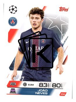 fotbalová kartička 2025-26 Topps Match Attax UCC 234 João Neves (Paris Saint-Germain)