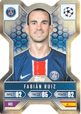 Fotbalová kartička 2024-25 Topps Match Attax EXTRA UEFA Chrome X 6 Fabián Ruiz (Paris Saint-Germain)