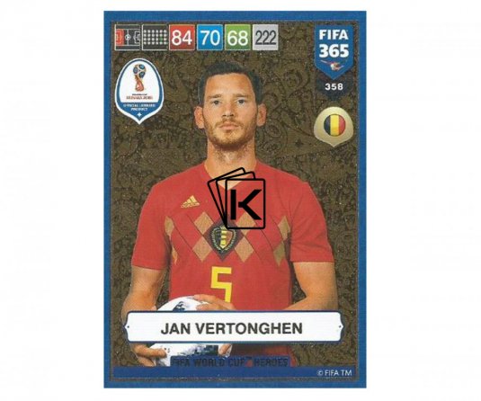 Fotbalová kartička Panini FIFA 365 – 2019 Heroes 358 Jan Vertonghen (Belgium)