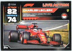 2022 Topps Formule 1Turbo Attax F1 Live Action 2021 225 Charles Leclerc (Ferrari)