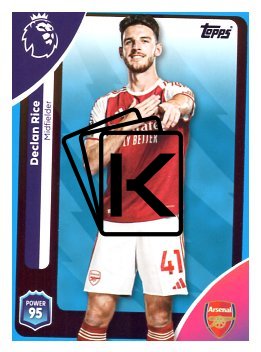 fotbalová kartička 2025-26 Topps  Premier League 8 Declan Rice (Arsenal)-PARALLEL Blue