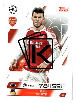 fotbalová kartička 2025-26 Topps Match Attax UCC 31 Ben White (Arsenal)