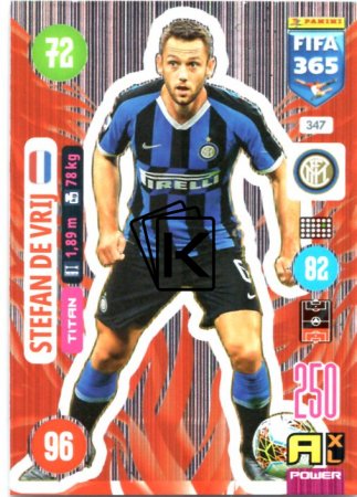fotbalová karta Panini Adrenalyn XL FIFA 365 2021 Titan 347 Stefan De Vrij Inter Milan