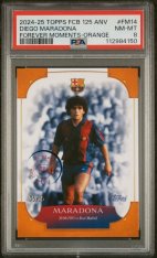 Gradovaná karta 2024-25 Topps FC Barcelona 125th Anniversary Forever Moments Orange #FM14 Diego Maradona /25 PSA 8