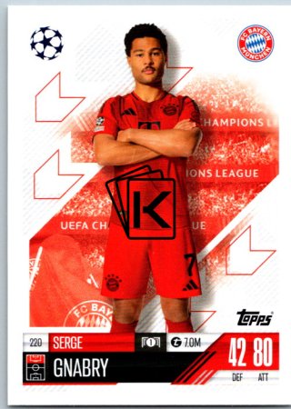 fotbalová kartička 2024-25 Topps Match Attax UEFA Club Competitions 220 Serge Gnabry (FC Bayern München)