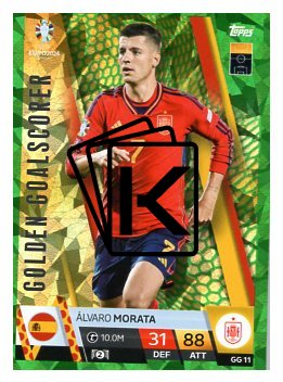fotbalová karta Topps Match Attax EURO 2024 Green parallel GC11 Alvaro Morata (Spain)