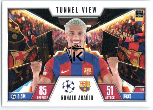 2023-24 Topps Match Attax EXTRA UEFA Club Competition Tunnel View 123 Ronald Araujo (FC Barcelona)