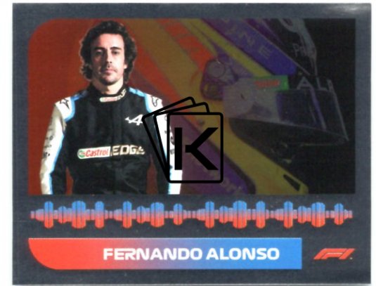samolepka 2021 Topps Formule 1 Foil 106 Fernando Alonso Alpine