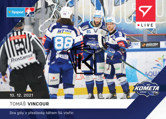 hokejová kartička SportZoo 2021-22 Live L-059 Tomáš Vincour HC Kometa Brno