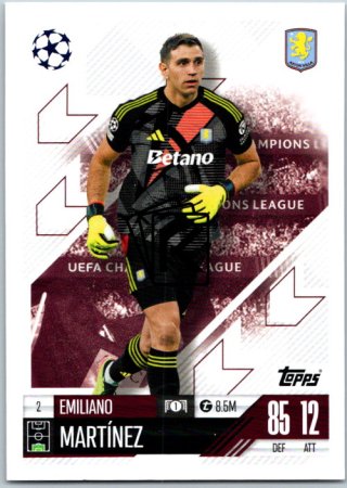 fotbalová kartička 2024-25 Topps Match Attax UEFA Club Competitions 2 Emiliano Martinez (Aston Villa)