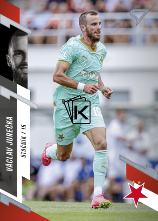 fotbalová kartička 2023-24 SportZoo Fortuna Liga 27 Václav Jurečka SK Slavia Praha