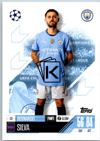 fotbalová kartička 2024-25 Topps Match Attax UEFA Club Competitions  23 Bernardo Silva (Manchester City)
