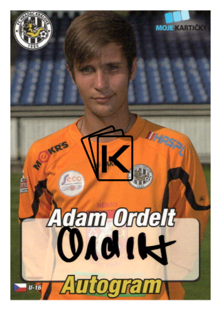 podepsaná fotbalová kartička 2014 MK FC Hradec Králové A13 Adam Ordelt RC