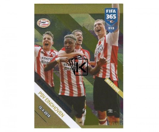 Fotbalová kartička Panini FIFA 365 – 2019 Fans 213 PSV Eindhoven Milestone