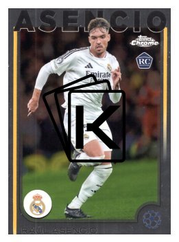 fotbalová kartička 2024-25 Topps Chrome 186 Raúl Asencio, Real Madrid C.F. RC