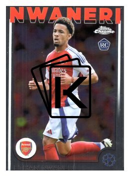 fotbalová kartička 2024-25 Topps Chrome 158 Ethan Nwaneri, Arsenal FC RC