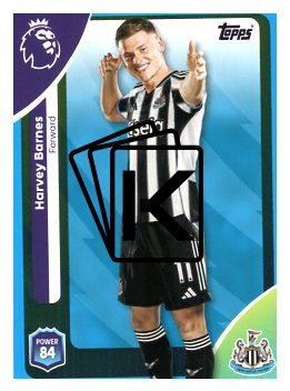 fotbalová kartička 2025-26 Topps  Premier League 229 Harvey Barnes (Newcastle United)-PARALLEL Blue