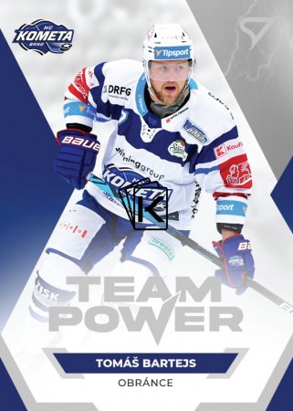 hokejová kartička 2021-22 SportZoo Tipsport Extraliga Team Power TP-19 Tomáš Bartejs HC Kometa Brno