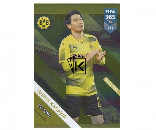 Fotbalová kartička Panini FIFA 365 – 2019 Fans 123 Shinji Kagawa Borussia Dortmund
