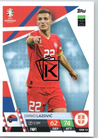 fotbalová karta Topps Match Attax EURO 2024 SRB13 Darko Lazović (Serbia)