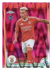 fotbalová kartička 2024-25 Topps Chrome 36 - Gianluca Prestianni limit 115/175 RC