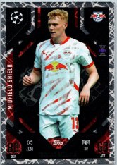 Fotbalová kartička 2024-25 Topps Match Attax EXTRA UEFA Club Competitions Midfield Shield 317 Nicolas Seiwald (RB Leipzig)