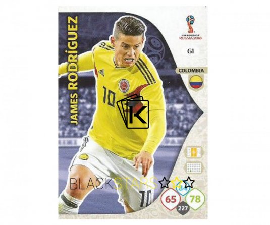 Fotbalová kartička Panini Adrenalynl XL World Cup Russia 2018 Team Mate 61 James Rodriguez Coloombia