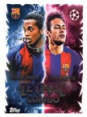 fotbalová kartička 2025-26 Topps Match Attax UCC Lethal Combo LC-RN Ronaldinho (FC Barcelona), Neymar Jr. (FC Barcelona)