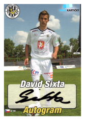 podepsaná fotbalová kartička 2014 MK FC Hradec Králové A8 David Sixta
