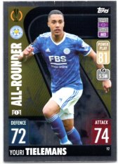 fotbalová kartička 2021-22 Topps Match Attax UEFA Champions All-Rounder 92 Youri Tielemans Liecester FC