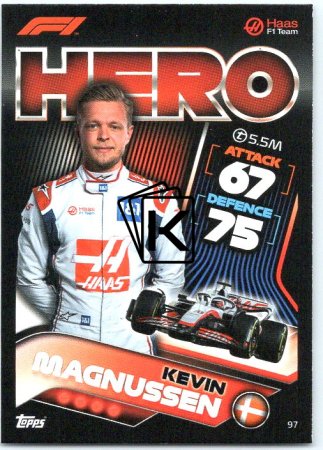 2022 Topps Formule 1 Turbo Attax 97 Kevin Magnussen (Haas)