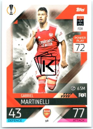 Fotbalová kartička 2022-23 Topps Match Attax UCL98 Gabriel Martinelli - Arsenal