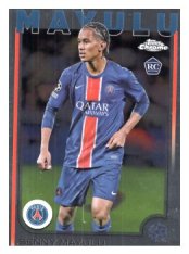 fotbalová kartička 2024-25 Topps Chrome 173 Senny Mayulu, Paris Saint-Germain RC