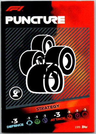 2021 Topps Formule 1 Turbo Attax Strategy Card 199 Puncture