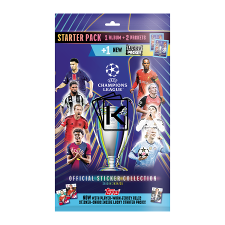 2024-25 Topps UEFA Champions League Starterpack ( Album na samolepky + 3 balíčky)