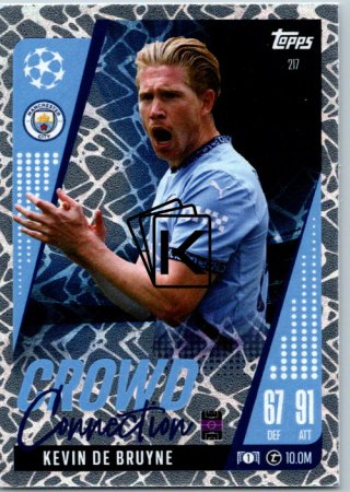 Fotbalová kartička 2024-25 Topps Match Attax EXTRA UEFA Club Competitions Crowd Connection 217 Kevin De Bruyne (Manchester City)