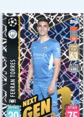 fotbalová kartička 2021-22 Topps Match Attax UEFA Champions Next Gen 26 Ferran Torres Manchester City